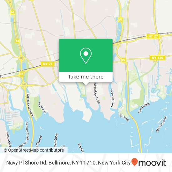 Mapa de Navy Pl Shore Rd, Bellmore, NY 11710