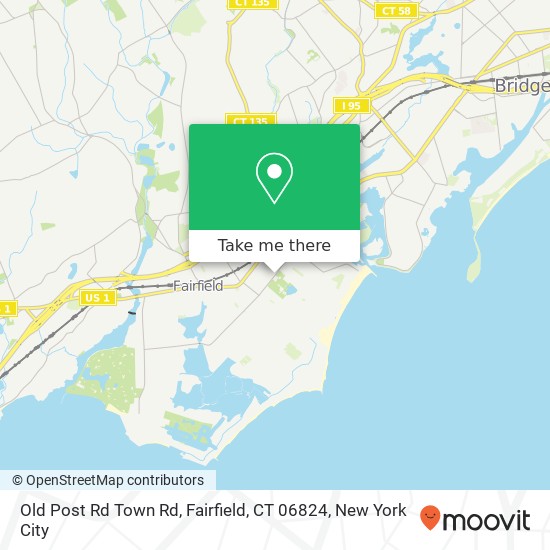 Mapa de Old Post Rd Town Rd, Fairfield, CT 06824