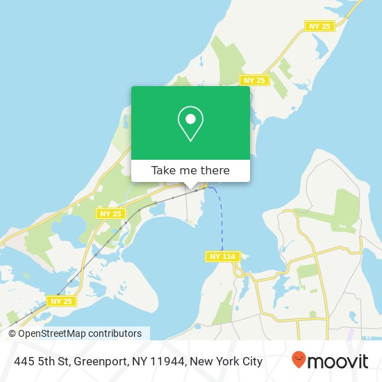Mapa de 445 5th St, Greenport, NY 11944