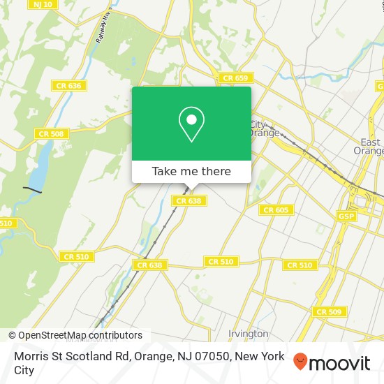 Morris St Scotland Rd, Orange, NJ 07050 map