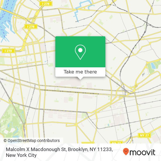 Mapa de Malcolm X Macdonough St, Brooklyn, NY 11233