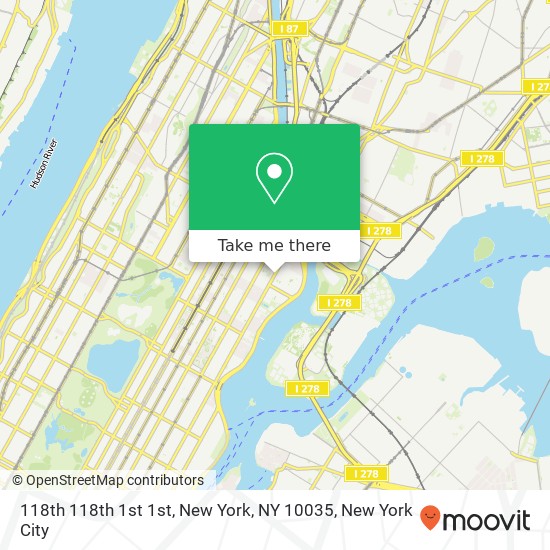 Mapa de 118th 118th 1st 1st, New York, NY 10035