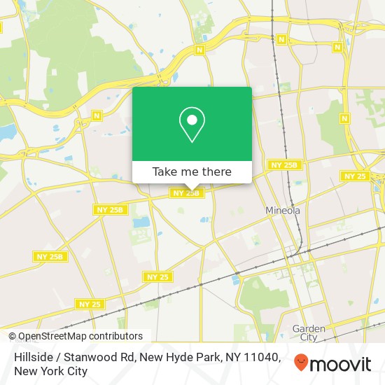 Hillside / Stanwood Rd, New Hyde Park, NY 11040 map