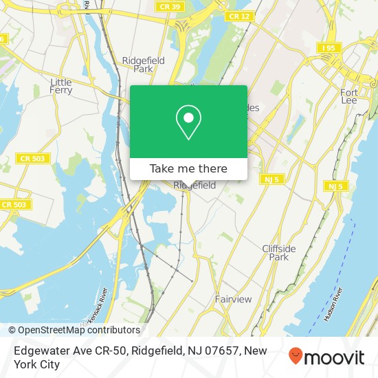 Mapa de Edgewater Ave CR-50, Ridgefield, NJ 07657