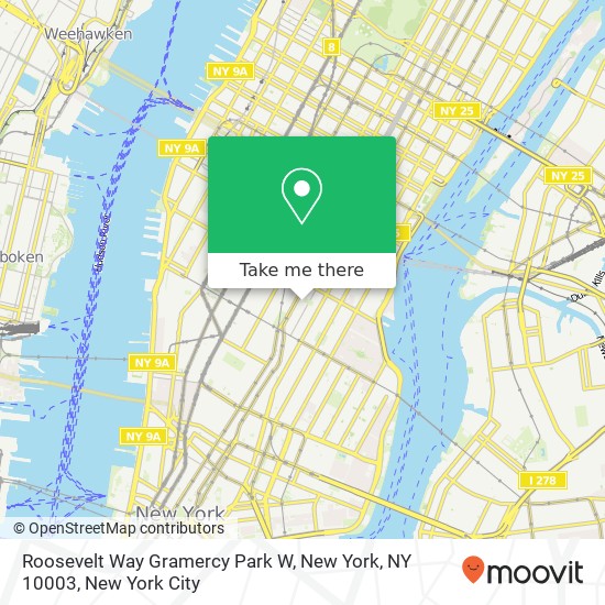 Roosevelt Way Gramercy Park W, New York, NY 10003 map