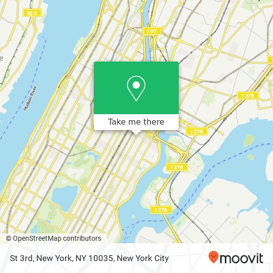 Mapa de St 3rd, New York, NY 10035