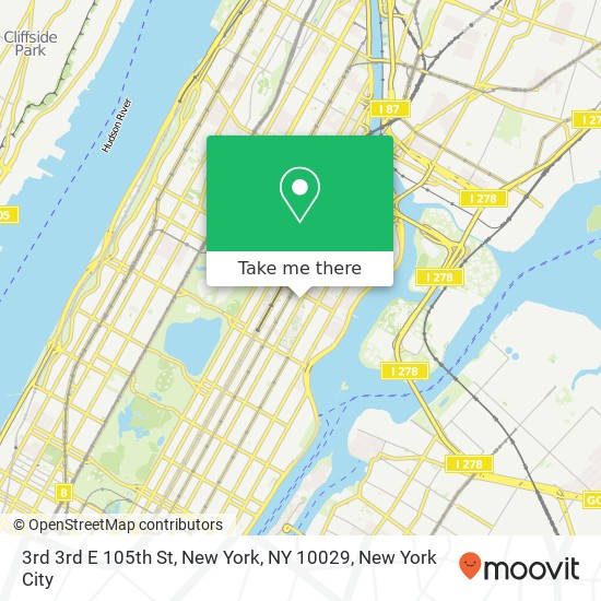 Mapa de 3rd 3rd E 105th St, New York, NY 10029