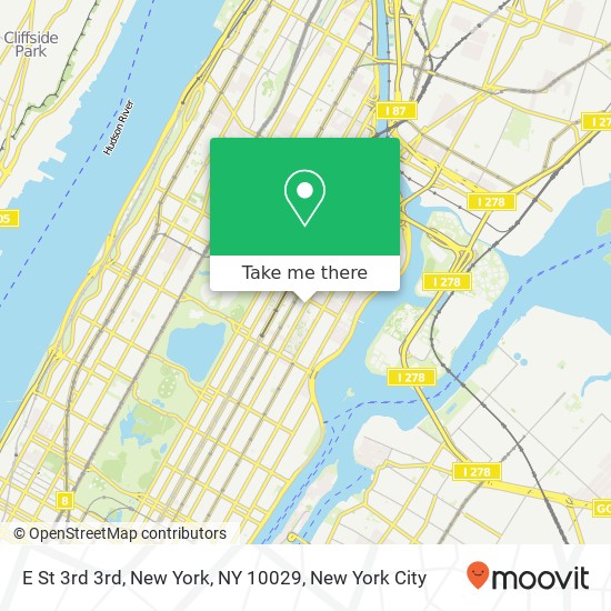 E St 3rd 3rd, New York, NY 10029 map