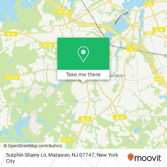 Sutphin Shainy Ln, Matawan, NJ 07747 map