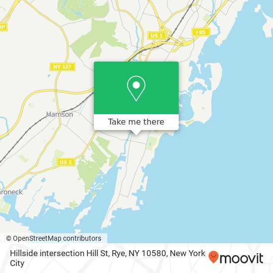 Mapa de Hillside intersection Hill St, Rye, NY 10580