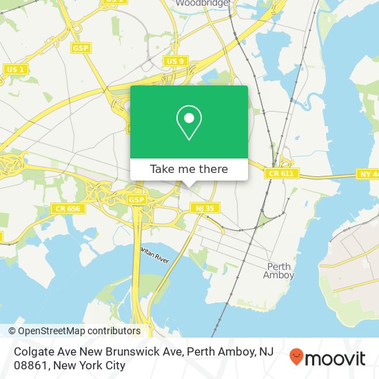 Colgate Ave New Brunswick Ave, Perth Amboy, NJ 08861 map