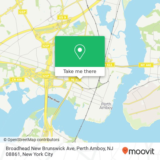 Mapa de Broadhead New Brunswick Ave, Perth Amboy, NJ 08861