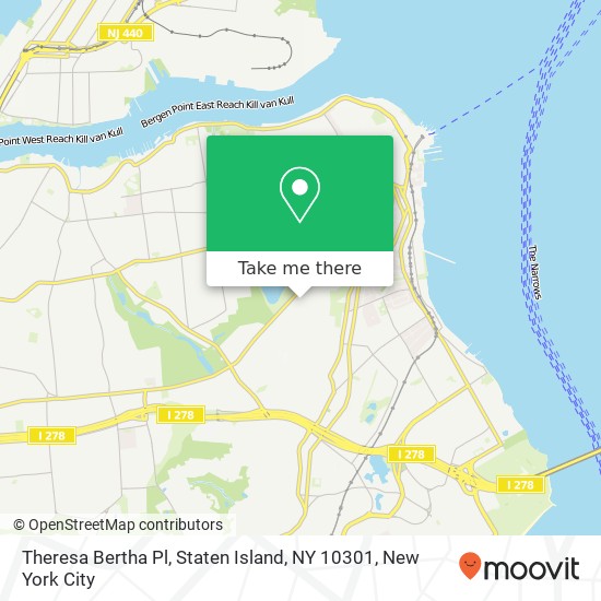 Mapa de Theresa Bertha Pl, Staten Island, NY 10301
