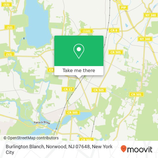 Mapa de Burlington Blanch, Norwood, NJ 07648