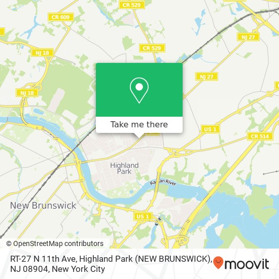 RT-27 N 11th Ave, Highland Park (NEW BRUNSWICK), NJ 08904 map