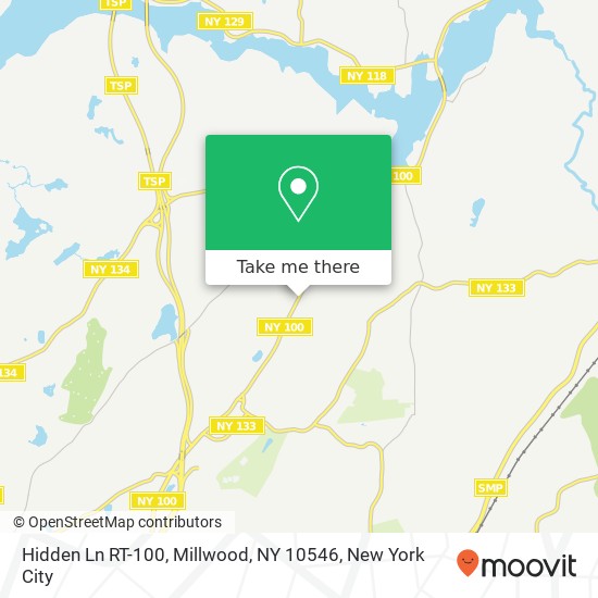 Mapa de Hidden Ln RT-100, Millwood, NY 10546