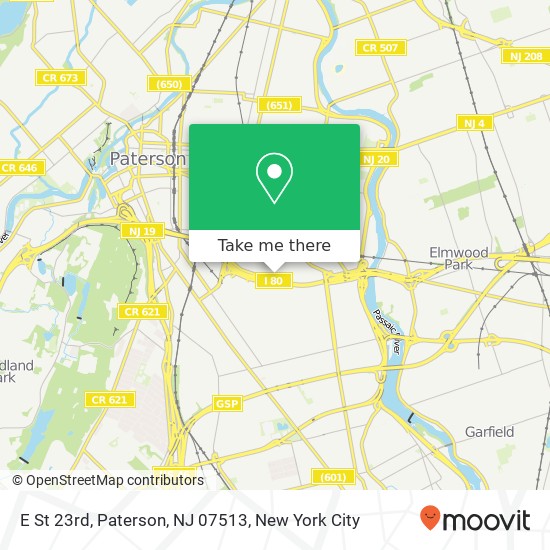 Mapa de E St 23rd, Paterson, NJ 07513