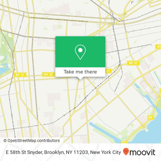 Mapa de E 58th St Snyder, Brooklyn, NY 11203