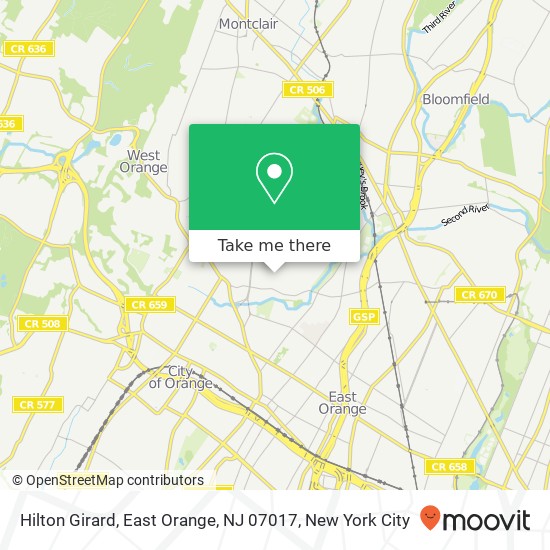Mapa de Hilton Girard, East Orange, NJ 07017