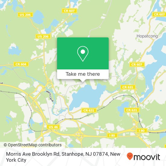 Mapa de Morris Ave Brooklyn Rd, Stanhope, NJ 07874