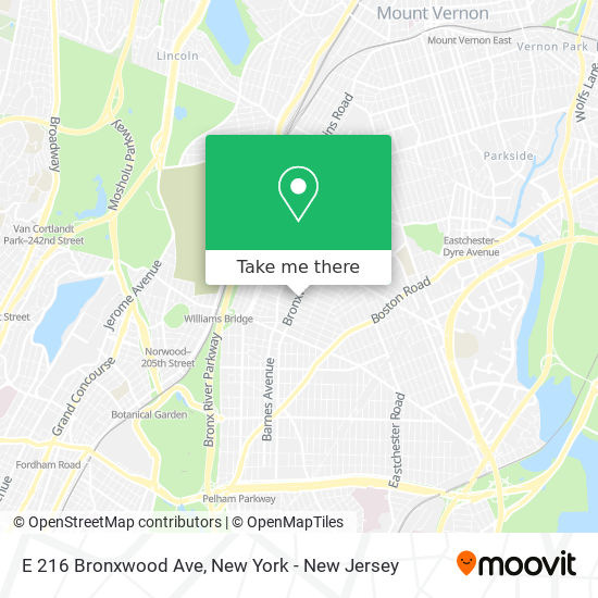 Mapa de E 216 Bronxwood Ave