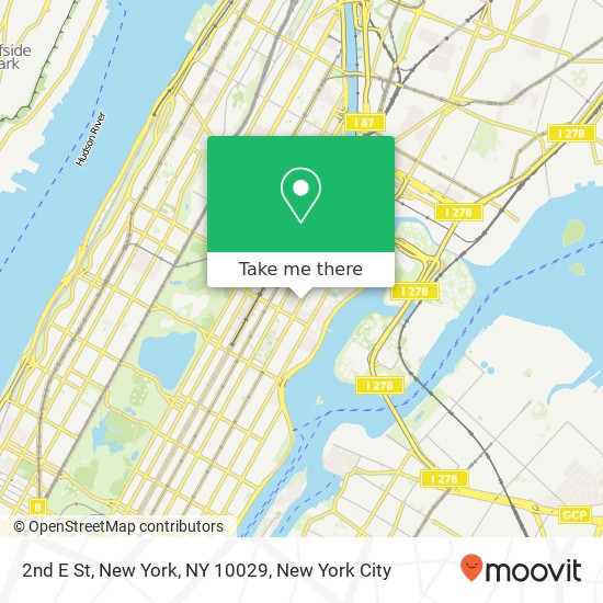 Mapa de 2nd E St, New York, NY 10029