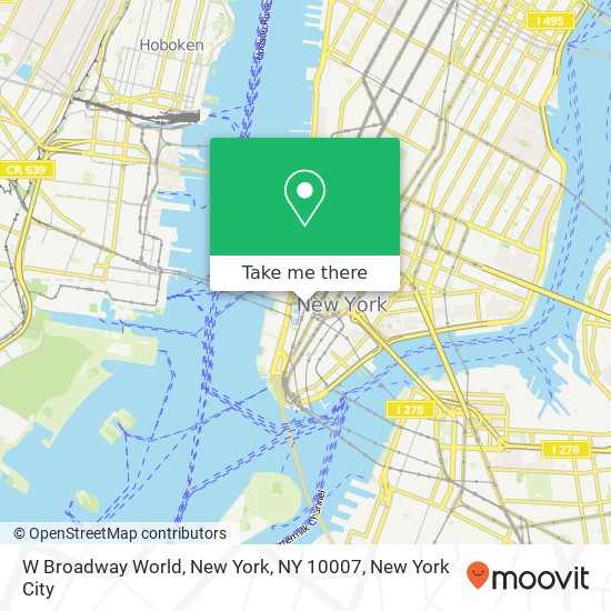 Mapa de W Broadway World, New York, NY 10007