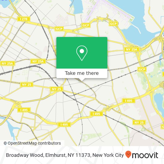 Mapa de Broadway Wood, Elmhurst, NY 11373