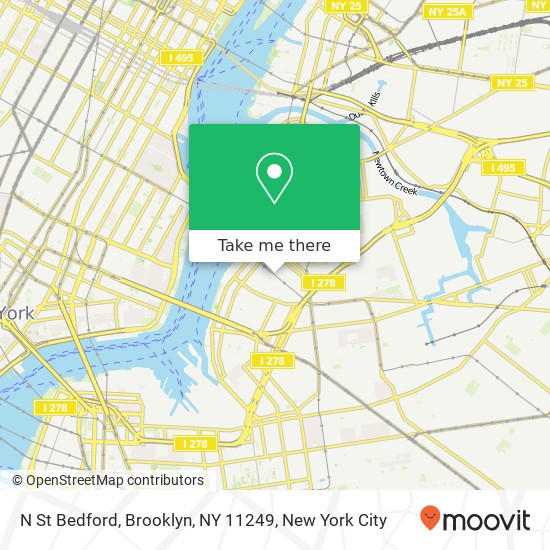 Mapa de N St Bedford, Brooklyn, NY 11249