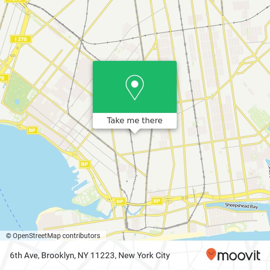 Mapa de 6th Ave, Brooklyn, NY 11223