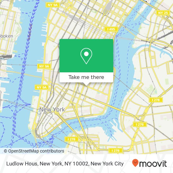 Mapa de Ludlow Hous, New York, NY 10002