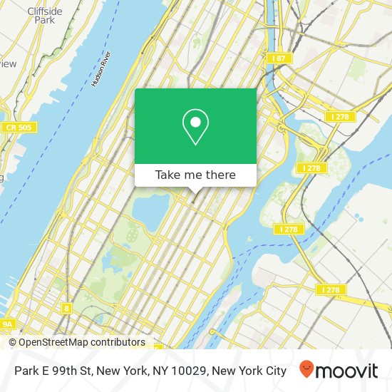 Mapa de Park E 99th St, New York, NY 10029