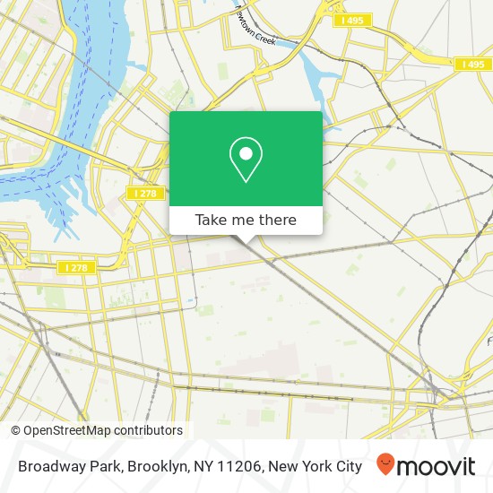 Mapa de Broadway Park, Brooklyn, NY 11206