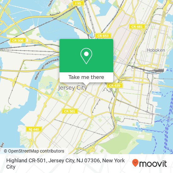 Mapa de Highland CR-501, Jersey City, NJ 07306