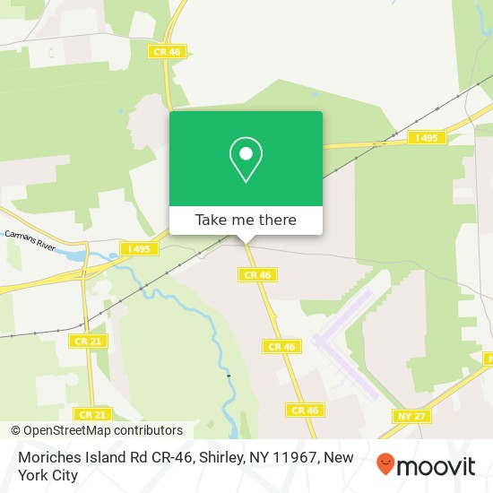 Mapa de Moriches Island Rd CR-46, Shirley, NY 11967
