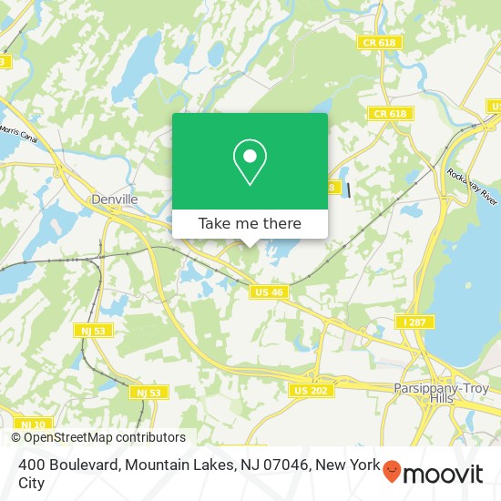 400 Boulevard, Mountain Lakes, NJ 07046 map