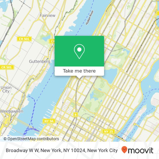 Mapa de Broadway W W, New York, NY 10024