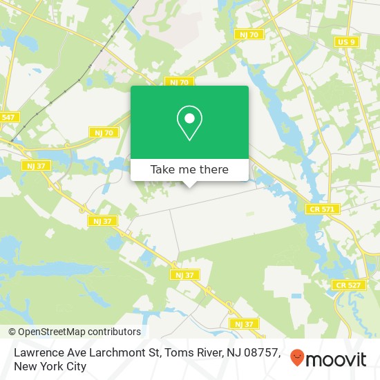 Lawrence Ave Larchmont St, Toms River, NJ 08757 map