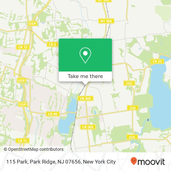 Mapa de 115 Park, Park Ridge, NJ 07656