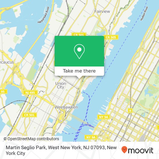 Mapa de Martin Seglio Park, West New York, NJ 07093