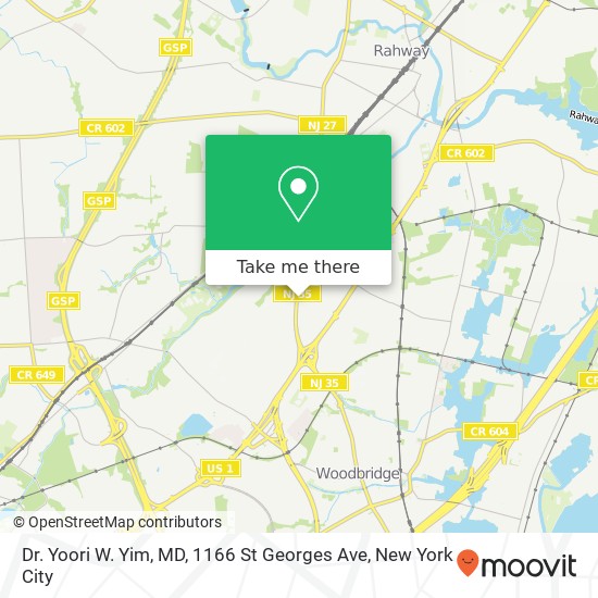 Mapa de Dr. Yoori W. Yim, MD, 1166 St Georges Ave