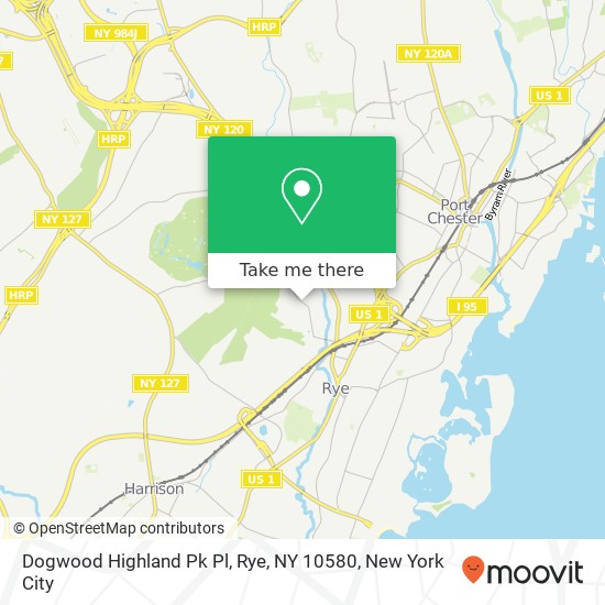Mapa de Dogwood Highland Pk Pl, Rye, NY 10580