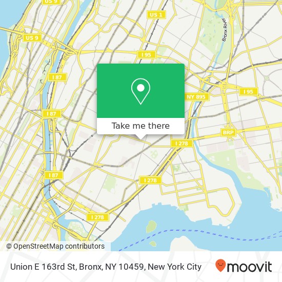 Mapa de Union E 163rd St, Bronx, NY 10459