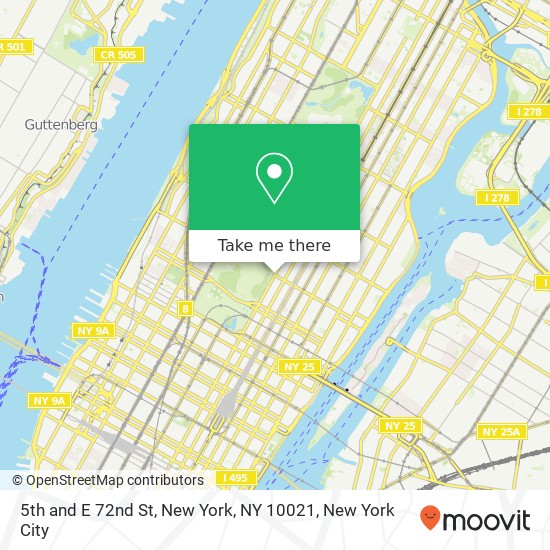 5th and E 72nd St, New York, NY 10021 map