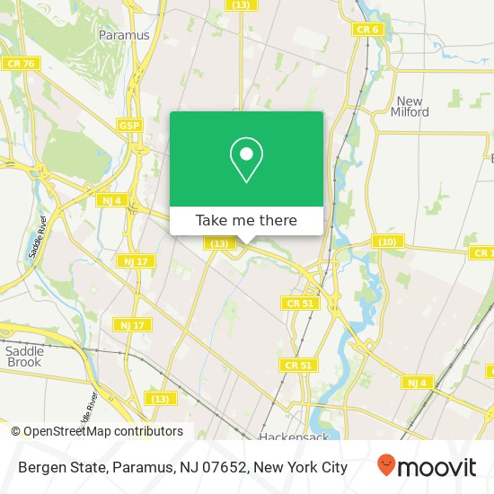 Mapa de Bergen State, Paramus, NJ 07652
