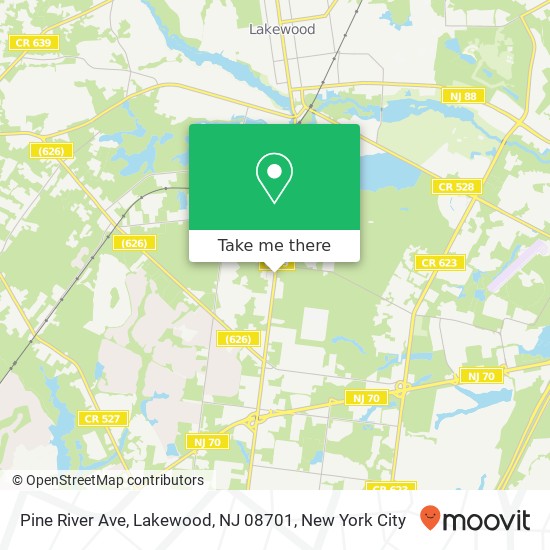 Mapa de Pine River Ave, Lakewood, NJ 08701