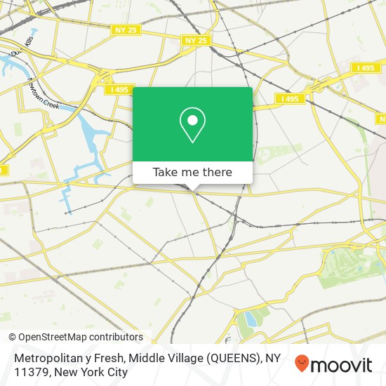 Mapa de Metropolitan y Fresh, Middle Village (QUEENS), NY 11379