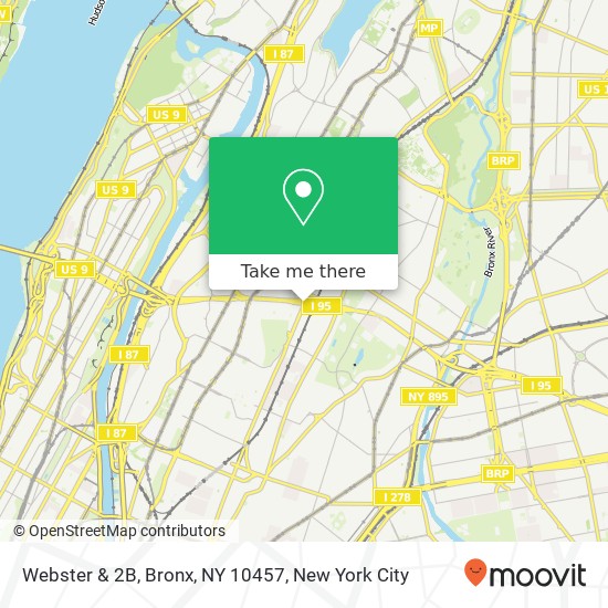 Mapa de Webster & 2B, Bronx, NY 10457