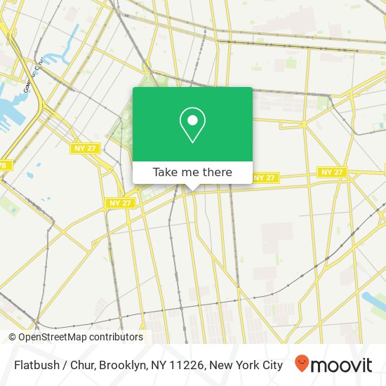 Mapa de Flatbush / Chur, Brooklyn, NY 11226