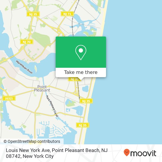 Louis New York Ave, Point Pleasant Beach, NJ 08742 map